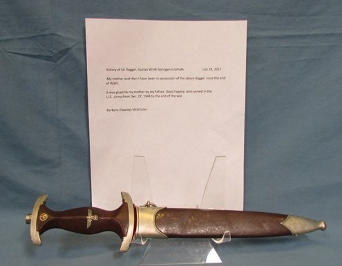 German WWII M1933 SA Enlisted Dagger, Gustav Wirth, Veteran Bringback — image 2