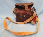 Japanese WWII Wind-Up Signal Flashlight, Leather Case