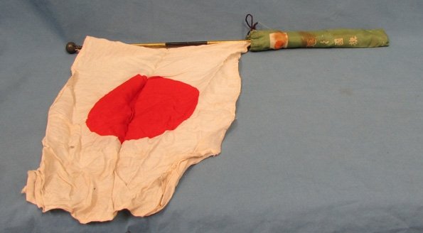  Japanese WWII Patriotic Flag & Collapsible Metal Pole w' Storage Bag — image 2