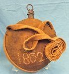 US Civil War Smooth Side Canteen, 1862 Embroidered Cover