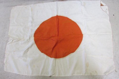  Japanese WWII National Flag, Printed Silk, 28 x 38 Inches — image 2