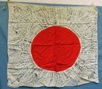 Japanese WWII Signed Silk Flag, 27 x 30 Inches