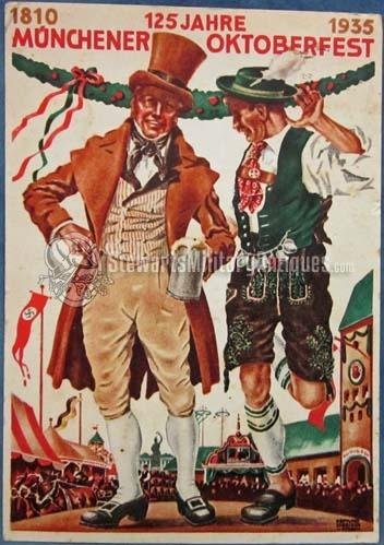  German WWII, Oktoberfest 125th Anniversary Postcard, 1935 — image 2
