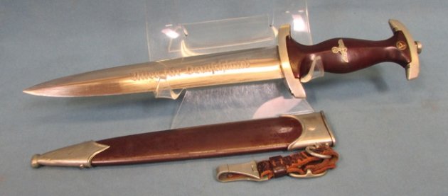  German WWII M1933 SA Enlisted Dagger & Hanger, Christianswerk — image 4