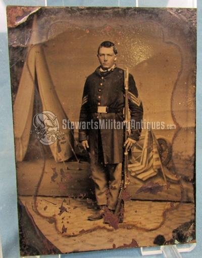 US Civil War 1/4 Plate Tintype of an Armed Union NCO — image 4