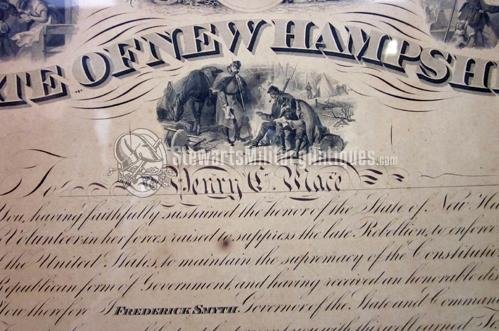  US Post Civil War, New Hampshire Certificate of Appreciation, 14th NH Inf'y — image 3