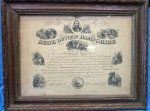US Post Civil War, New Hampshire Certificate of Appreciation, 14th …