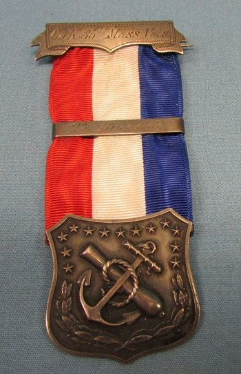  US Post Civil War, 35th Massachusetts 9th Corps Veteran Badge, Re-ribboned — image 2