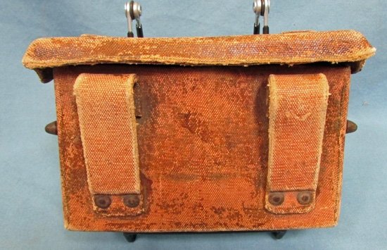  Japanese WWII Type 38, Rubberized Canvas, Front Ammunition Pouch — image 2