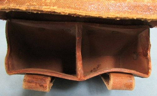  Japanese WWII Type 38, Rubberized Canvas, Front Ammunition Pouch — image 4