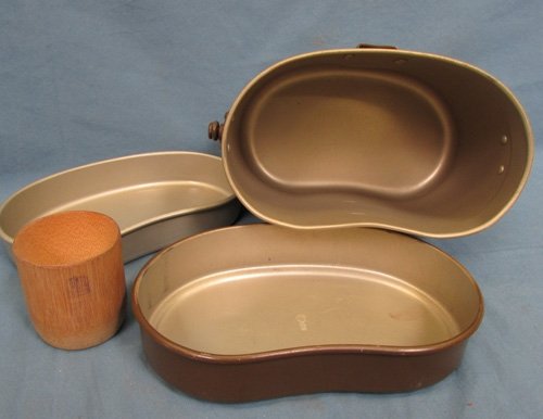  Japanese WWII Enlisted Pattern 3 Piece Messkit & Bamboo Cup, Unissued — image 4
