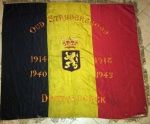 Belgian Veterans Silk Banner, WWI & WWII Service, 4x5'