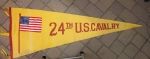 US Pre-WWII Era 24th Cavalry Division Souvenir Pennant, 24 x …