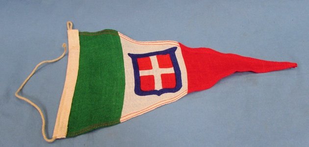  Italian WWII, Patriotic Wool Pennant, — image 2