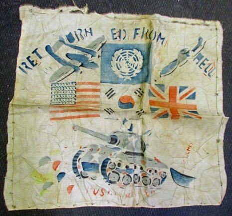  US Korean War Trench Art Handkerchief, 'Returned From Hell' — image 2