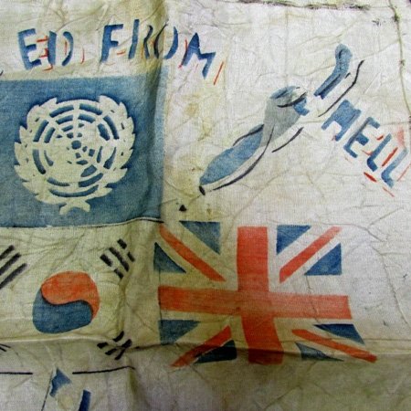  US Korean War Trench Art Handkerchief, 'Returned From Hell' — image 4