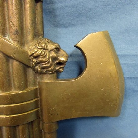  Italian WWII, Massive Bronze Fasces Wall Plaque — image 3