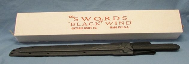  US Gulf War Era, Ontario Knife Company, Black Wind Wakizashi in Original Box — image 2