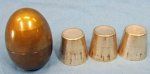 Trench Art Figuarl Shot Glass Set, Egg, Japanese: