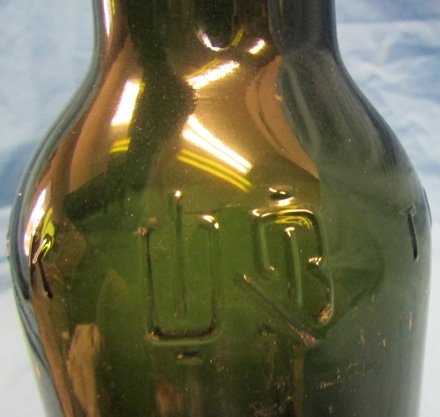  Japanese WWII Green Glass Beer Bottle, Wreck Recovered — image 4