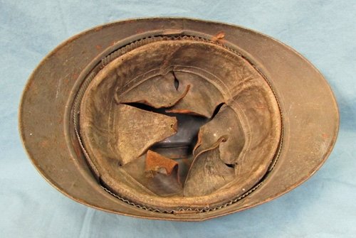  French WWI Adrian Artillery Helmet with Veterans Visor Plate — image 2