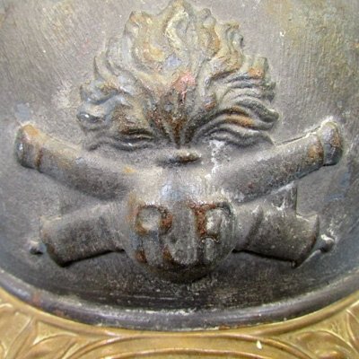  French WWI Adrian Artillery Helmet with Veterans Visor Plate — image 4