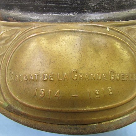  French WWI Adrian Artillery Helmet with Veterans Visor Plate — image 5