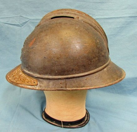  French WWI Adrian Artillery Helmet with Veterans Visor Plate — image 6