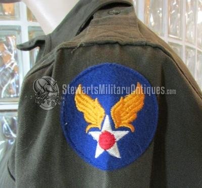  US WWII Army Air Corps Officer Dark Green Shirt — image 3