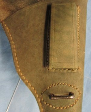  Italian WWII Full-Flap Pistol Holster, Green Leather — image 2