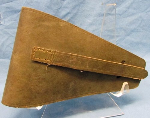  Italian WWII Full-Flap Pistol Holster, Green Leather — image 3
