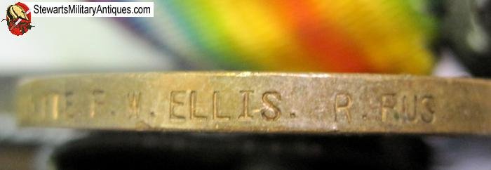  British WWI Victory Medal, Casualty, KIA, Royal Fusiliers, Ellis GS-57915 — image 2