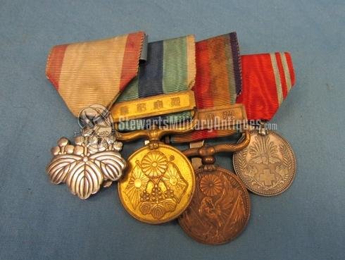  Japanese WWII 4 Place Medal Bar — image 2