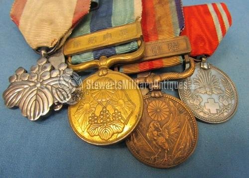  Japanese WWII 4 Place Medal Bar — image 3