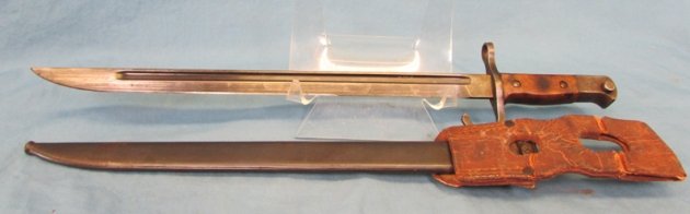  Japanese WWII Type 30 Bayonet Matsushita Kinzoku, Arrow-M, Rubberized Canvas Frog — image 5