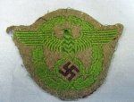 German WWII Municipal Police Cloth Sleeve Insignia, Uniform Removed