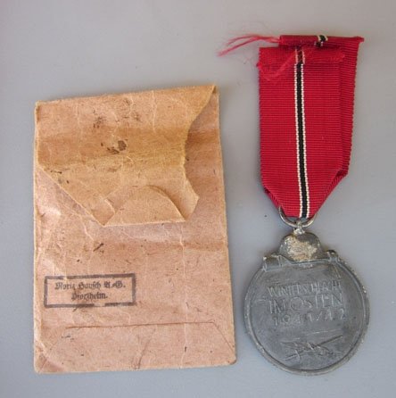 German WWII Eastern Front Medal & Envelope — image 3