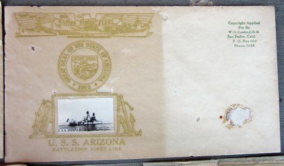 US Pre WWII USS Arizona Envelope & Photo Lot — image 5