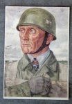 German WWII Willrich Postcard, Fallschirmjager Oberst Brauer