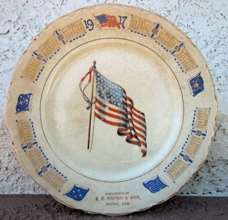 US WWI Calendar Plate, Wayne Kansas 1917 — image 2