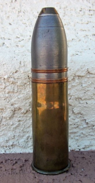 French WWI 37mm Projectile & Case, 1918, INERT — image 2