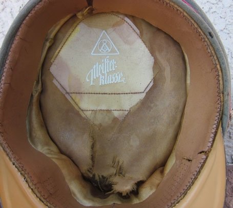 German WWII Heer Officers Schirmmutze, Carmine Piping, Meisterklasse Label**ON HOLD TYLER** — image 5