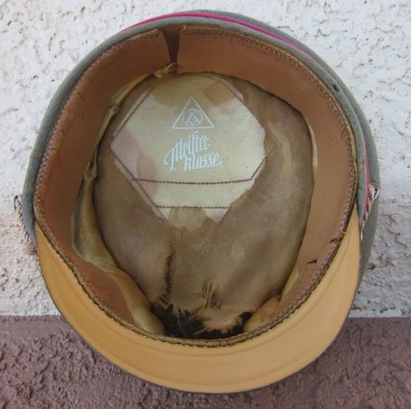 German WWII Heer Officers Schirmmutze, Carmine Piping, Meisterklasse Label**ON HOLD TYLER** — image 6