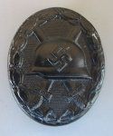 German WWII Black Wound Badge, Stamped Steel
