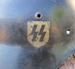 German WWII M1935 Steel Helmet Shell, Large Size ET68, Allgemeine-SS …