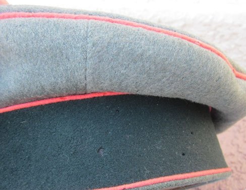 German WWII Heer 'Old Style' Officer's Field Cap, Panzer Piping, Erel Mfg — image 10