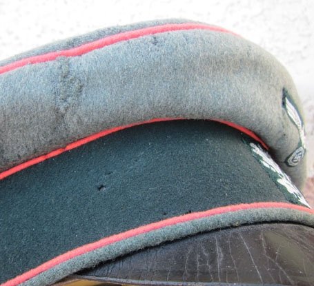 German WWII Heer 'Old Style' Officer's Field Cap, Panzer Piping, Erel Mfg — image 9
