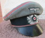 German WWII Heer 'Old Style' Officer's Field Cap, Panzer Piping, …