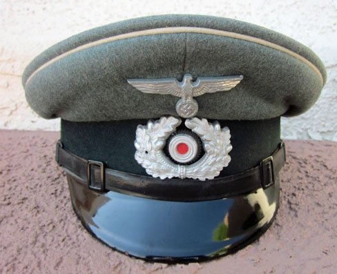 German WWII Heer Enlisted Visor Hat, Infantry Piping, C.Roder Retailer — image 2