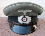 German WWII Heer Enlisted Visor Hat, Infantry Piping, C.Roder Retailer